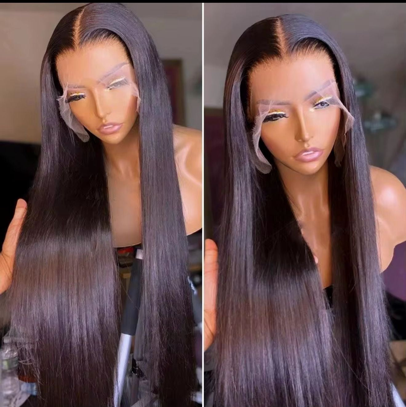 Straight human hair 13x4